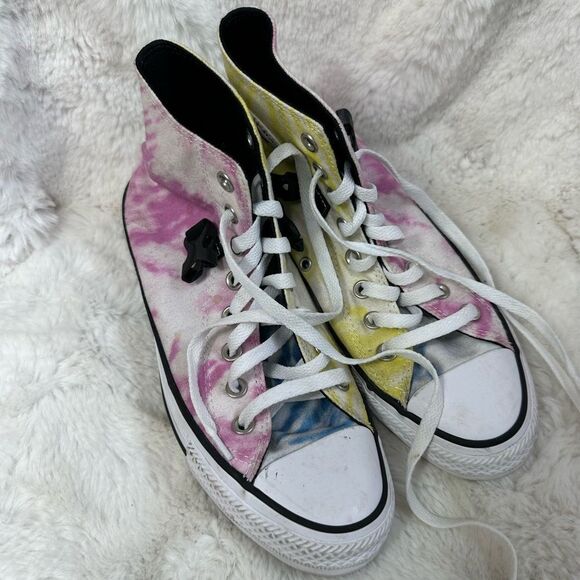 Converse Chuck Taylor High Top Sneakers Shoes Rainbow Tie Dye Size 8.5 - Picture 2 of 12